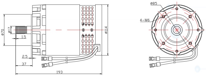 掃地機專(zhuān)用電機外形尺寸圖