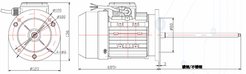 攪拌機專(zhuān)用電機外形尺寸圖