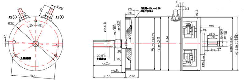 剪叉車(chē)專(zhuān)用電機外形尺寸圖