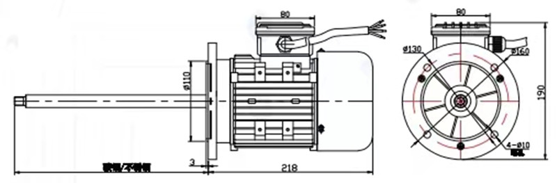 化工泵專(zhuān)用電機外形尺寸圖