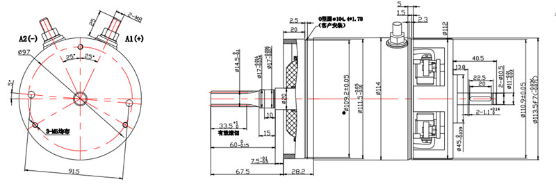 剪刀式升降車(chē)電機外形尺寸圖
